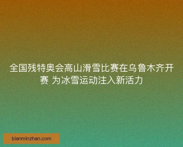 全国残特奥会高山滑雪比赛在乌鲁木齐开赛 为冰雪运动注入新活力