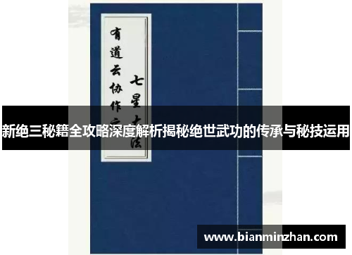 新绝三秘籍全攻略深度解析揭秘绝世武功的传承与秘技运用